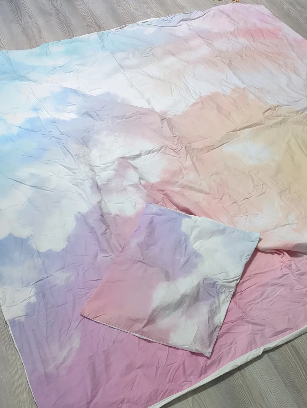 Pottery Barn Teen PBteen Full Queen Duvet Sham Pastel Watercolor Organic Cotton